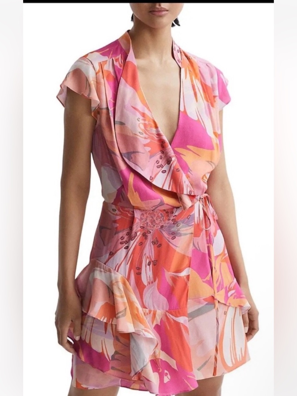 Reiss Pink Floral Lightweight Jacket/Coat